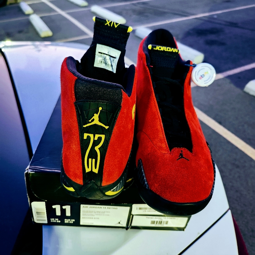 Size 11.. Jordan 14.. Retro.. Red Ferrari..